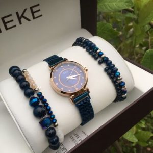 IEKE Mesh Stainless Steel Analog Watch For Women Blue Colour
